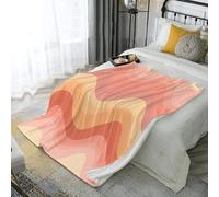 JSCWDET 3D Coperta Plaid In Pile Di Flanella,Microfibra Morbido Durevole E Caldo Peluche Coperte Copriletti Per Letto Divano Soggiorno (Motivo A Strisce Ondulate,220×240 Cm)