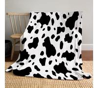JSCWDET 3D Coperta Plaid In Pile Di Flanella,Microfibra Morbido Durevole E Caldo Peluche Coperte Copriletti Per Letto Divano Soggiorno (Motivo A Macchie Di Mucca,150×200 Cm)