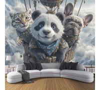 JSCWDET Carta da parati moderna, Animali In Stile Fantasy Carino fotomurali 300L × 210A cm,Scena Di Mongolfiera, carta da parati 3d per camera letto, soggiorno,Blu