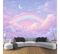 JSCWDET Carta da parati moderna, Stile Di Illustrazione Fantasy fotomurali 300L × 210A cm,Nuvole Del Cielo Dei Sogni, carta da parati 3d per camera letto, soggiorno,Rosa