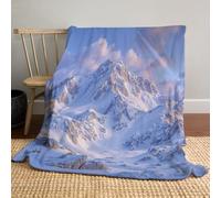 JSCWDET Coperta con Dolomiti, 3D, calda Paesaggio Invernale Innevato comoda per letto divano ufficio auto viaggi campeggio (70×100 cm, Azzurro Cielo)