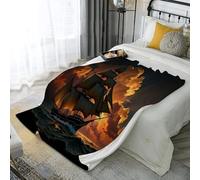 JSCWDET Coperta Di Flanella,3D Progettazione Della Composizione Del Film Morbida Leggera Pile Coperte Calda Coperta Tutte Le Stagioni Multifunzionale Per Divano (Maestosa Nave A Vela,130×150 Cm)