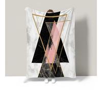 JSCWDET Design Geometrico A Triangolo Coperta Morbida E Accogliente In Pile Di Flanella Per Divano, Tv E Letto - Microfibra Per Decorazioni Casa (220×240 Cm, Rosa)