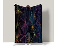 JSCWDET Triangoli Low-Poly Coperta Morbida E Accogliente In Pile Di Flanella Per Divano, Tv E Letto - Microfibra Per Decorazioni Casa (220×240 Cm, Blu-Viola)