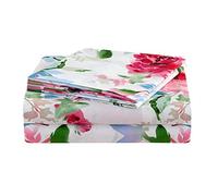 JSD Watercolor Rose Floral Sheet Set King Size, 4 Piece Soft Printed Microfiber Sheets Extra Deep Pocket