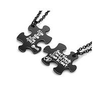JSDDE 2 ciondoli BFF con incisione "Best Friends Like us Stay Close in Heart", ideali come regalo per partner e amici e base metal, colore: Nero , cod. GGDE20201031-jkn0664