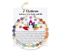 JSDDE 7 Chakra, bracciale da donna, con perle a doppio strato, con pietre curative, portafortuna, gioielli spirituali, per donne e donne, Eine Grösse, Gemma Acciaio inossidabile, Nessuna pietra