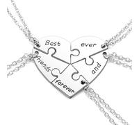 JSDDE BFF Collana dell'amicizia per 5 collane partner Best friends forever and ever Heart Puzzle collana gioielli per sorelle partner amici, Metallo