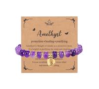 JSDDE Bracciale con perle di pietra preziosa con lettere braccialetto da donna personalizzato con lettere perline gioielli spirituali, Verstellbar, Gemma Metallo, Nessuna pietra preziosa