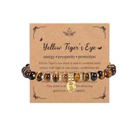 JSDDE Bracciale con perle di pietra preziosa con lettere braccialetto da donna personalizzato con lettere perline gioielli spirituali, Verstellbar, Gemma Metallo, Nessuna pietra preziosa