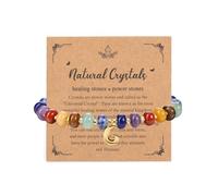 JSDDE Bracciale con perle di pietra preziosa con lettere braccialetto da donna personalizzato con lettere perline gioielli spirituali, Verstellbar, Gemma Metallo, Nessuna pietra preziosa