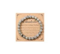 JSDDE Bracciale con pietre curative da 8 mm, per uomo e donna, con terapia energetica, Gemma, labradorite