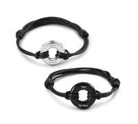 JSDDE Bracciale con urna personalizzabile con incisione di testo, cinturino in pelle regolabile, per donne e uomini, con imbuto, Eine Grösse, Acciaio inossidabile Pelle sintetica, Nessuna pietra