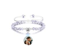 JSDDE Bracciale Personalizzato Con Foto - 100 Lingue Ti Amo Cuore Proiezione Braccialetto Fotografico - Regalo Personalizzato per Uomo Donna, Eine Grösse, Gemma, Nessuna pietra preziosa