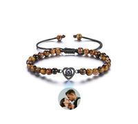 JSDDE Bracciale Personalizzato Con Foto - 100 Lingue Ti Amo Cuore Proiezione Braccialetto Fotografico - Regalo Personalizzato per Uomo Donna, Eine Grösse, Gemma, Nessuna pietra preziosa