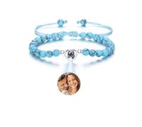 JSDDE Bracciale Personalizzato Con Foto - 100 Lingue Ti Amo Cuore Proiezione Braccialetto Fotografico - Regalo Personalizzato per Uomo Donna, Eine Grösse, Gemma, Nessuna pietra preziosa