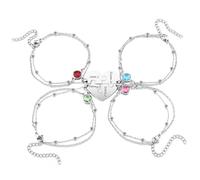 JSDDE Braccialetti dell'amicizia personalizzati per braccialetti 2/3/4 BFF con ciondolo a forma di cuore, braccialetto con incisione regalo per sorella partner fidanzata, Eine Grösse, Acciaio