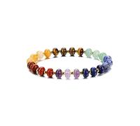 JSDDE Braccialetto con 7 chakra, perle e bracciale in pietra naturale, pietra preziosa, donna, ragazza, mamma, regalo di compleanno, Natale, protezione portafortuna, chakra, yoga, Taglia unica, Pietra