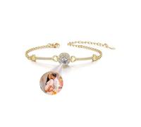 JSDDE Braccialetto personalizzato con foto 100 lingue ti amo braccialetto di proiezione regolabile con foto regalo personalizzato per donna