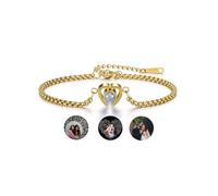 JSDDE Braccialetto proiezione con foto braccialetto personalizzato con immagine a forma di cuore pietra braccialetto proiezione con foto braccialetto regalo promemoria per fidanzata sorella donna