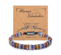 JSDDE Chakra, bracciale con perle naturali, per donne e donne, in cristallo, per la terapia energetica Reiki, portafortuna