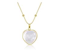 JSDDE Collana con ciondolo a forma di cuore con pietre curative, ideale come regalo per donne e ragazze, Gemma Rame