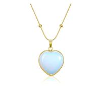 JSDDE Collana con ciondolo a forma di cuore con pietre curative, ideale come regalo per donne e ragazze, Gemma Rame