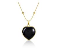JSDDE Collana con ciondolo a forma di cuore con pietre curative, ideale come regalo per donne e ragazze, Gemma Rame
