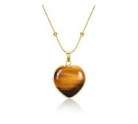 JSDDE Collana con ciondolo a forma di cuore con pietre curative, ideale come regalo per donne e ragazze, Gemma Rame