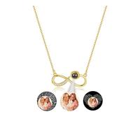 JSDDE Collana personalizzata con ciondolo a forma di simbolo dell'infinito, collana con immagine personalizzata, regalo per donne e donne, Taglia unica, Acciaio inossidabile, Nessuna pietra preziosa