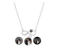 JSDDE Collana personalizzata con ciondolo a forma di simbolo dell'infinito, collana con immagine personalizzata, regalo per donne e donne, Taglia unica, Acciaio inossidabile, Nessuna pietra preziosa