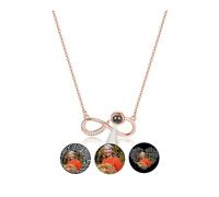 JSDDE Collana personalizzata con ciondolo a forma di simbolo dell'infinito, collana con immagine personalizzata, regalo per donne e donne, Taglia unica, Acciaio inossidabile, Nessuna pietra preziosa