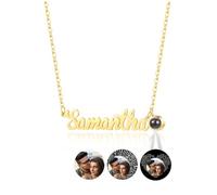JSDDE Collana personalizzata con foto e nome incisione, collana personalizzata con immagine personalizzata, regalo per donne e donne, Taglia unica, Acciaio inossidabile, Nessuna pietra preziosa