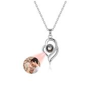 JSDDE Collana personalizzata con foto personalizzata con collana di proiezione fotografica con ciondolo a forma di cuore, regalo personalizzato per donne e donne, Für Armband (6.7"-8.7"), Acciaio