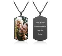 JSDDE Collana personalizzata con incisioni fotografiche e testuali, collana con incisione, ID Tag Memorial, regalo personalizzato per uomo e donna, Acciaio inossidabile