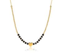 JSDDE Ossidiana, collana da donna con pietra curativa, collana di perle con piccolo cuore di cristallo, collana della fortuna Reiki, guarigione, talismano, gioielli spirituali per donne e donne