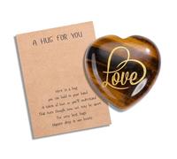 JSDDE Pietra a forma di cuore da 30 mm, con incisione Love, pietre naturali per massaggiare la meditazione, alleviare lo stress, regalo per San Valentino (occhio di tigre)
