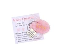 JSDDE Pietra di quarzo rosa, 45 x 35 mm, con incisione Love, pietre curative, pietre massaggianti per meditazione, antistress