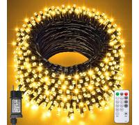 Jsdoin Catena Luminosa, 100/200/300/400/600 LED Luci Natale Esterno, 8 Modalità con Funzione Memoria e Telecomando Luci Albero di Natale per Giardino, Balcone, Casa, Festa (Bianco Caldo, 400LED)