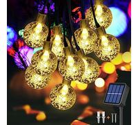 Jsdoin Catena Luminosa Esterno Solare, 10M 50 LED Impermeabile Luci Stringa Solare per Casa, Giardino, Feste, Natale,Balcone(Bianco Caldo)