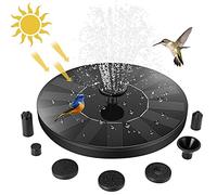 Jsdoin Fontana Solare da Giardino, Pompa Solare per Fontana, da Esterno Kit Pompa per Fontana Solare con 7 Effetti Ugelli per Laghetto, Piscina, Vaso dei Pesci e Bagno per Uccelli