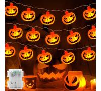 Jsdoin Halloween-Licht-String, 6M 40LED Kürbis-Licht-String-Batterie im Freien hell und blinkend, IP65 wasserdichte Batterie Box Halloween-Feier, Zombie-Themenparty