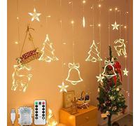 Jsdoin LED String Luce Della Tenda di Natale 3.5M Impermeabile Fairy Light String Luci Della Finestra di Natale 8 Modalità Festa di Nozze Giardino Decorazione Della Camera da letto USB + Batteria Box
