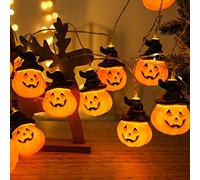 Jsdoin - Luci a forma di zucca per Halloween, impermeabili, alimentate a batteria, decorazione di Halloween, 5 m, 20 LED, per feste di Halloween, per interni ed esterni, decorazione per feste