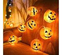 Jsdoin Luci di Halloween, lanterna zucca decorazioni di Halloween, luci di fata, 1,5 m, 10 LED, lanterne a zucca, alimentate a batteria