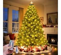 Jsdoin Luci Natalizie per Albero da 2M con Anello / 6,6FT / 280LED Alimentate a Rete Impermeabili con Telecomando 8 Modalità & USB per Coprire Alberi da 150, 180, 210 cm, 240 cm