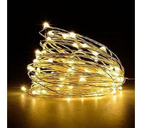 Jsdoin Lucine Led Decorative a Batteria,15M 150LED Filo Luci Natale Led, Fairy Lights, Lucine Decorative per Camera Natale Interni e Esterni,Casa, Feste, Matrimonio (1 Pezzi, Bianco caldo)