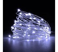 Jsdoin Lucine Led Decorative a Batteria,5M 50 LED Filo Luci Natale Led, Fairy Lights, Lucine Decorative per Camera Natale Interni e Esterni,Casa, Feste, Matrimonio (4 Pezzi, Bianco freddo)