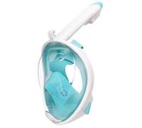 Jsdoin Maschera da Snorkeling Pieno Facciale,Maschera Subacquea con Visuale Panoramica 180° Design,Antiappannamento e Design Pieghevole per Adulti Bambini (Bianco Verde, S/M)
