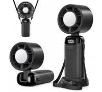 Jsdoin mini ventilatore portatile ricaricabile,5 velocità Turbo ventilatore usb da tavolo,ventilatore piccolo portatile a batteria, per casa, ufficio, camera da letto, viaggi e all’aperto (Nero)